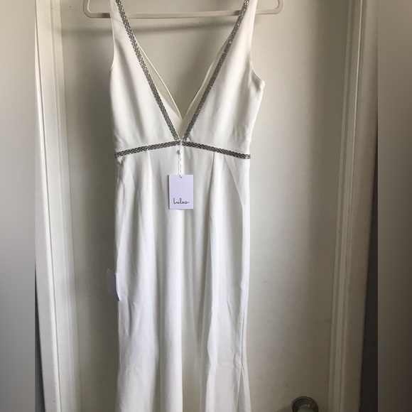 Lulus Mermaid White Rhinestone Maxi Dress - Picture 11 of 16